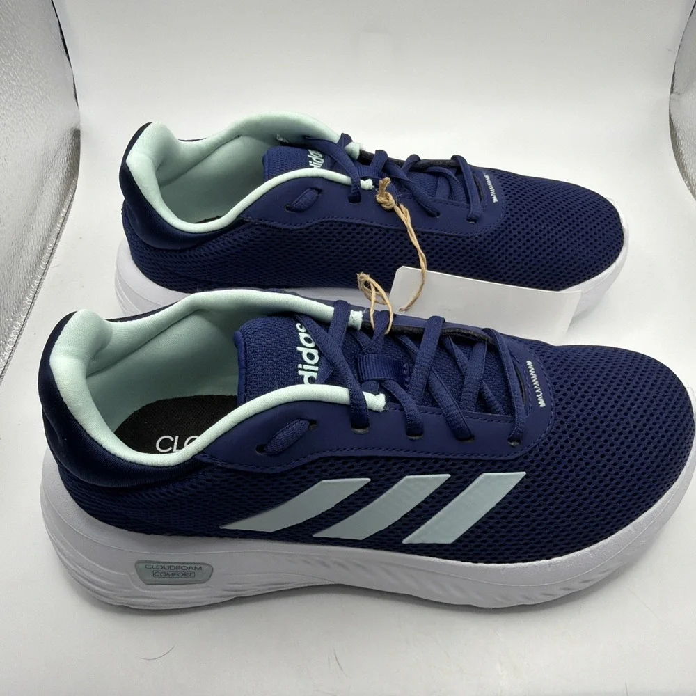 ADIDAS Women's Cloudfoam Pure Running Shoes Size 6 Blue, White & Green. New‎
